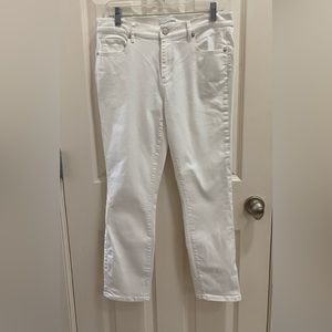 LOFT cropped modern skinny jeans in white Size-8